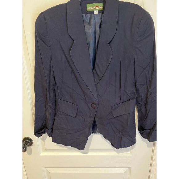 Outback Red Navy Blazer one button bias cut - Picture 3 of 7